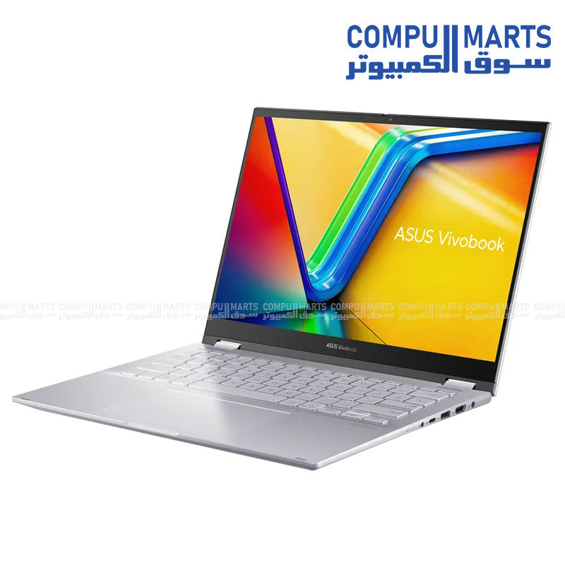 ASUS Vivobook S14 Flip TP3402VA-LZ065W – Intel Core i5-13420H – 16GB RAM – 512GB SSD – 14 inch Touchscreen Convertible Laptop with Pen – Cool Silver – Windows 11 – Egypt