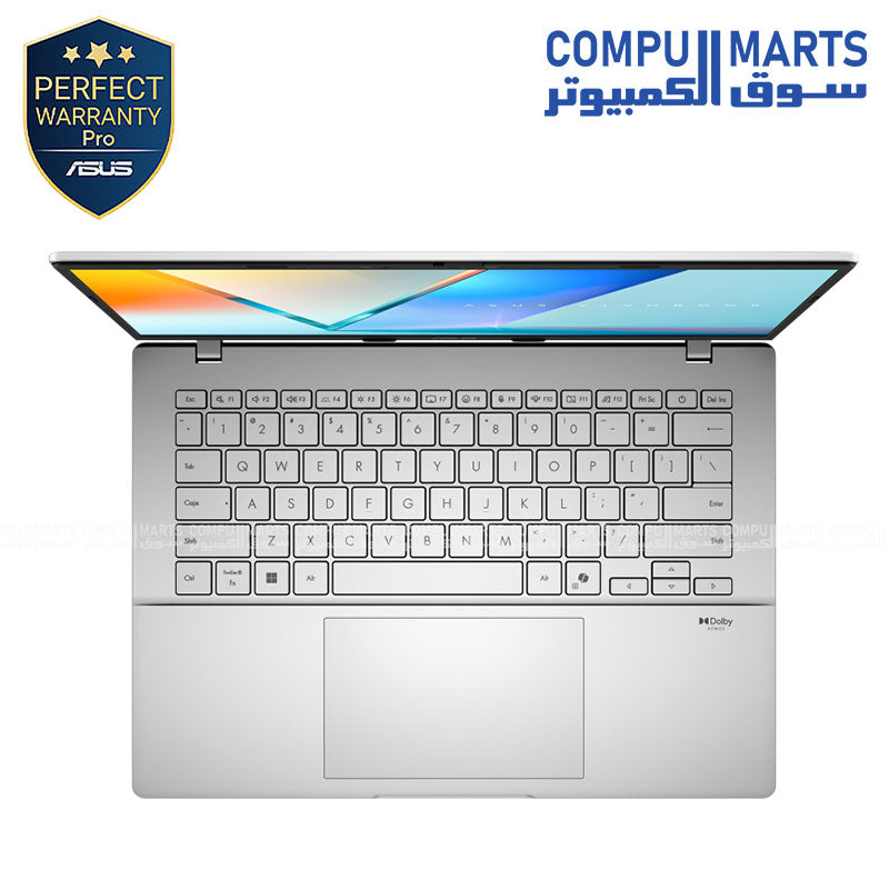 ASUS Vivobook S14 OLED Snapdragon X 16GB RAM 512GB SSD Copilot Plus laptop Cool Silver ultra slim