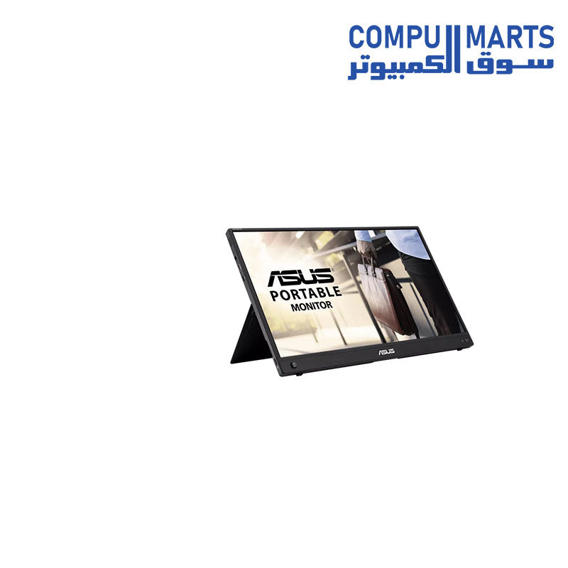ASUS portable display featuring 100 percent sRGB color space 5ms GTG response time embedded WiFi and wireless projection support available through Compumarts