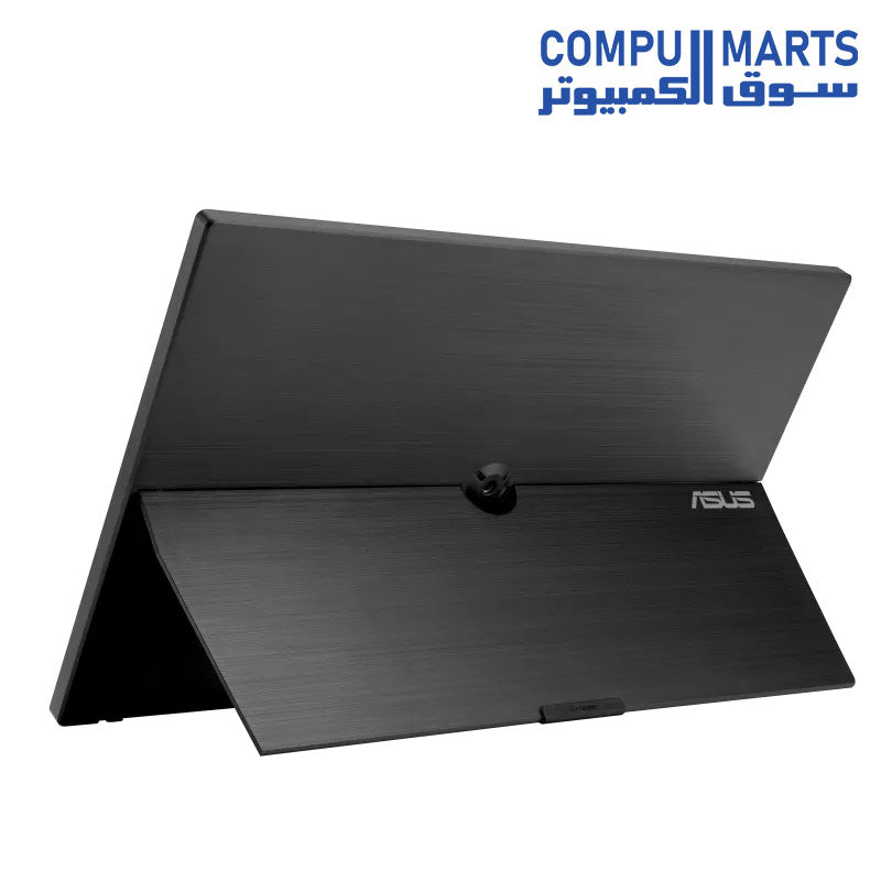 Side I/O ports of the ASUS ZenScreen MB16AHVE including USB-C and Mini HDMI connections