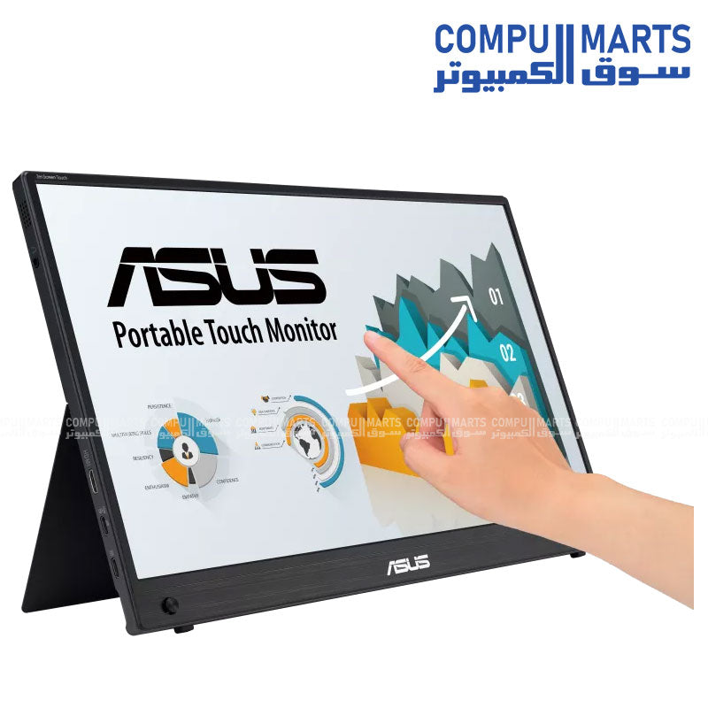 ASUS ZenScreen MB16AMTR – 15.6" Portable FHD IPS Touch Monitor – USB-C – Built-in Battery