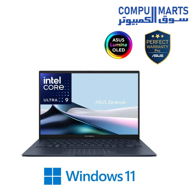 ASUS Zenbook 14 OLED UX3405MA-PP009WS Intel Core Ultra 9 185H 16 Cores - 16GB DDR5 - Intel ARC - 1TB SSD - 14.0-inch 3K (2880 x 1800) OLED 16:10 aspect ratio 120Hz - Win 11