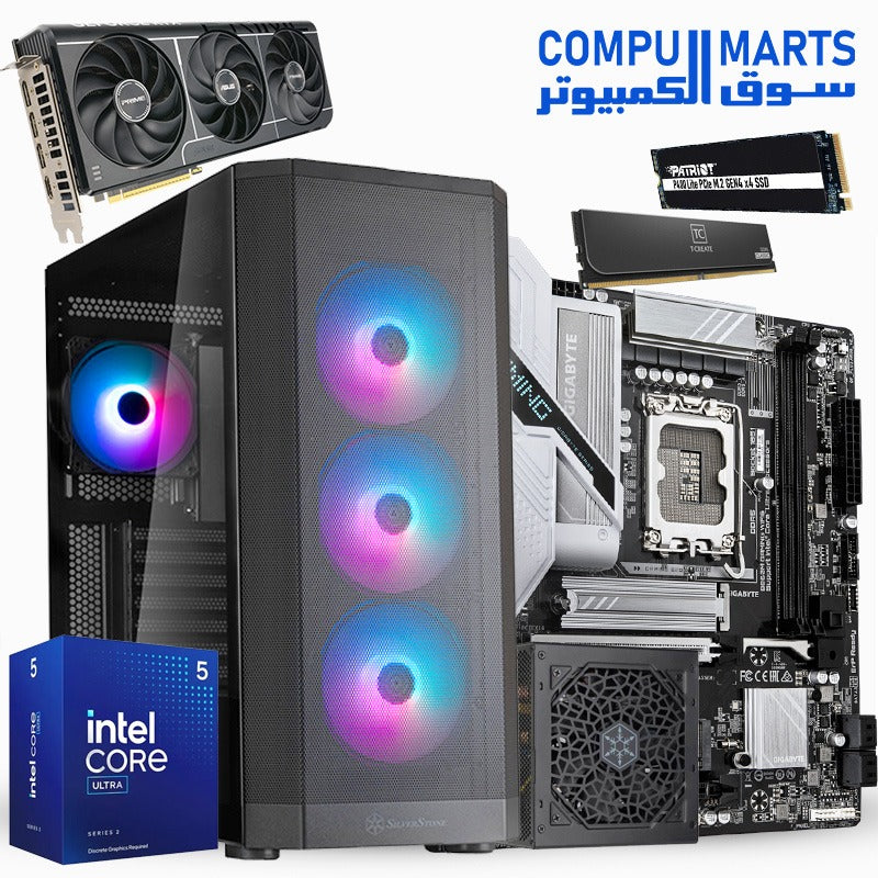 ALEXANDRE P1 – Intel Core Ultra 5 225F Processor + GIGABYTE B860 Motherboard + NVIDIA GeForce RTX 4060 / 4060 Ti / 5070 GPU Options + 32GB DDR5 RAM + 750W PSU – High-Performance Customizable Gaming PC Build – Egypt
