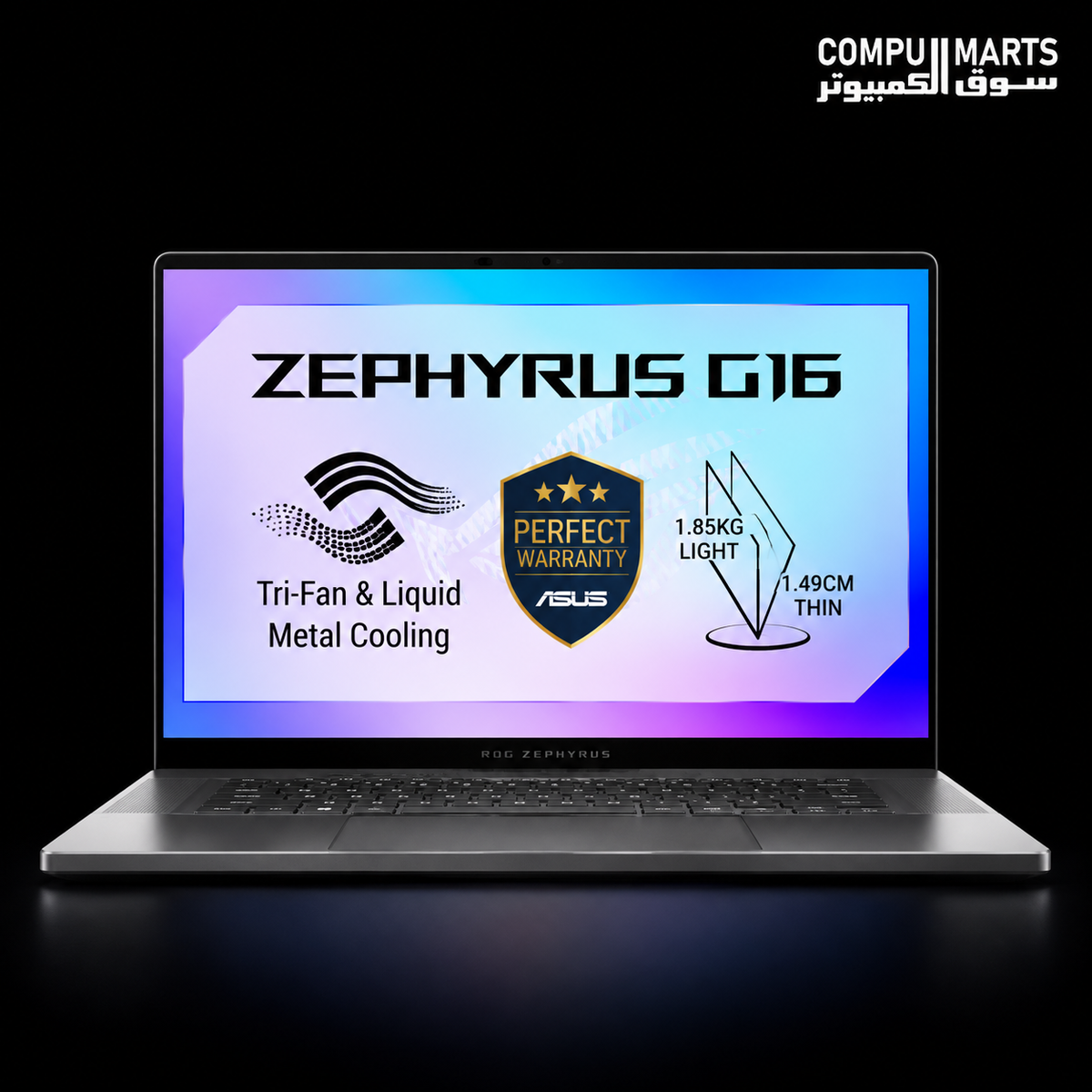 ASUS ROG Zephyrus G16 GU606AR-TB321W Gaming Laptop Intel Core Ultra 9 386H RTX 5070 Ti 12GB 32GB LPDDR5X 1TB PCIe 4.0 SSD 16-inch 2.5K OLED 240Hz Windows 11 Home Eclipse Gray