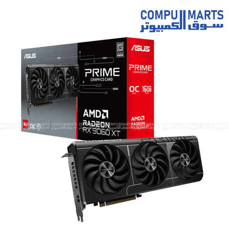 ASUS Radeon RX 9060 XT Prime OC Graphics Card – Front View