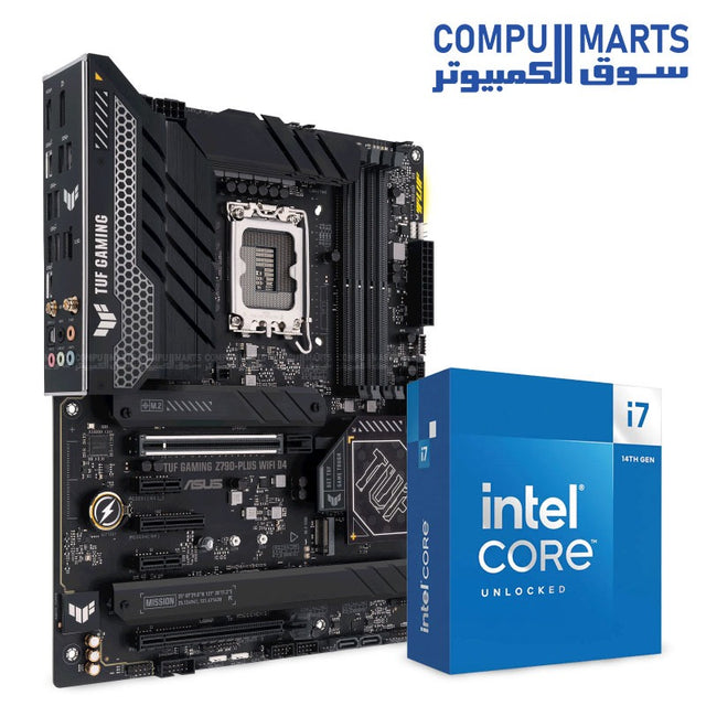 ASUS TUF Gaming Z790-Plus WiFi D4 Motherboard + Intel Core i7-14700K Processor – High-End Performance Bundle for Gaming & Content Creation – Egypt
