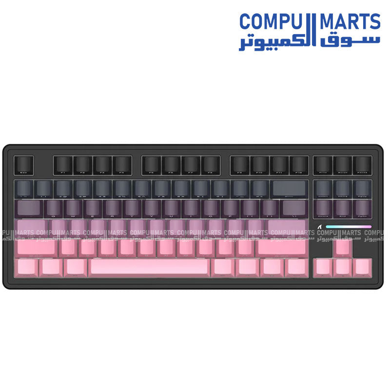 ATTACK SHARK M87PRO Wireless Mechanical Keyboard 87 Keys Tri-Mode RGB Gasket Mount Hot Swappable White Jade Switch Side Printed PBT Keycaps