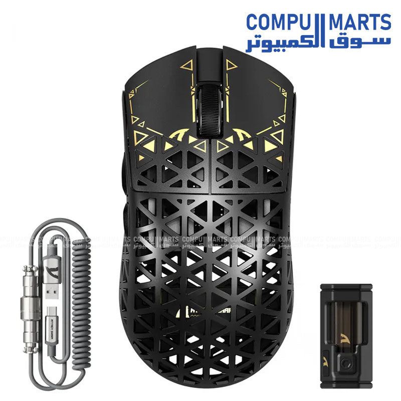 ATTACK SHARK R5 Ultra Carbon Fiber Wireless Gaming Mouse – Black – 39g Superlight