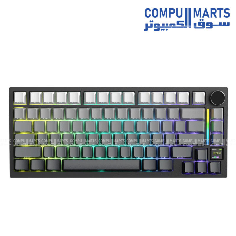 ATTACK SHARK X820Ultra Tri-mode Gasket Mechanical Keyboard with 2.4G Wireless Bluetooth 5.0 USB-C Wired connectivity, 80 keys plus knob, and 0.85 Inch TFT Smart Display available in Egypt
