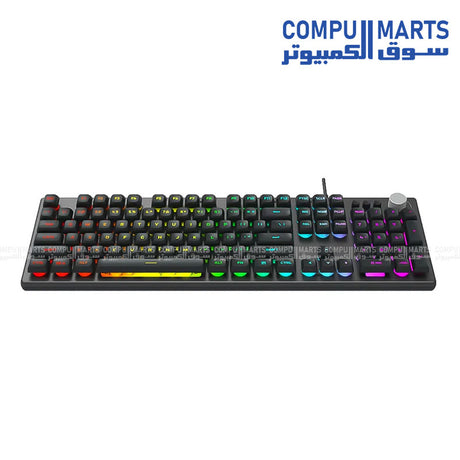 AULA F2028 Programmable Gaming Keyboard – Multi-Metal Waterproof System with 3 Lighting Modes