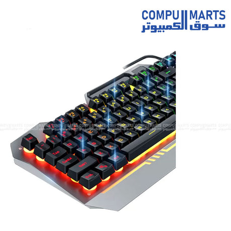 AULA F3010 Wired Gaming Keyboard – Durable, Ergonomic Design with Backlit Keys
