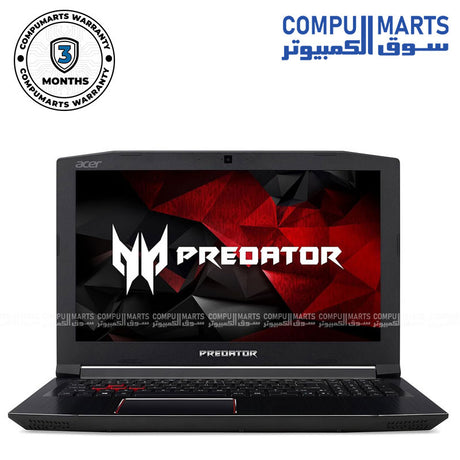 USED Acer Predator Helios 300 Gaming Laptop – i7-7700HQ – 16GB RAM – 256GB SSD + 500GB HDD – GTX 1060 6GB – 15.6" FHD – Windows 10 Pro – 3 Months Warranty