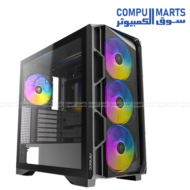 Antec AX1000 Lite ARGB Mid-Tower Case with 4×140mm ARGB Fans + Antec Atom G750 80+ Gold Semi-Modular PSU (5 Years Warranty)