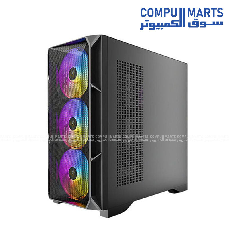 Antec AX1000 Lite gaming case with 4 ARGB fans and high-airflow mid-tower design