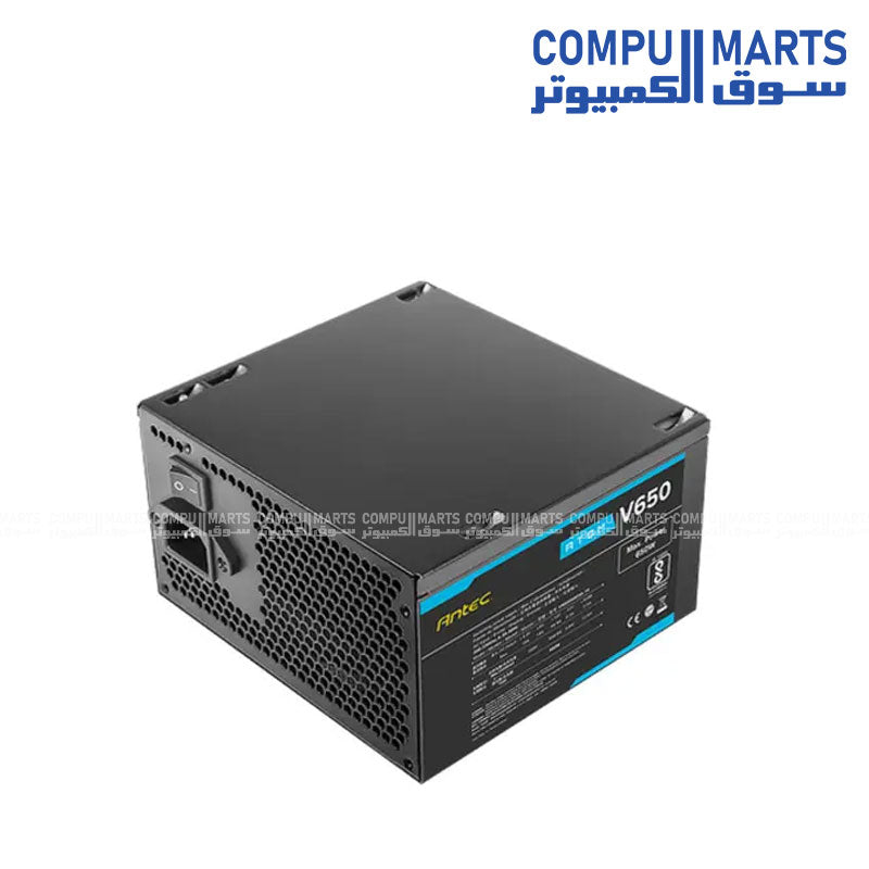Antec Atom V650 650W Non-Modular Power Supply – High-Efficiency, Reliable PSU