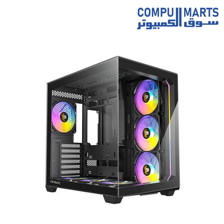 Antec C5 ARGB mid-tower ATX gaming case with tempered glass side panel, optimized airflow, and addressable RGB front fans for stylish high-performance builds.