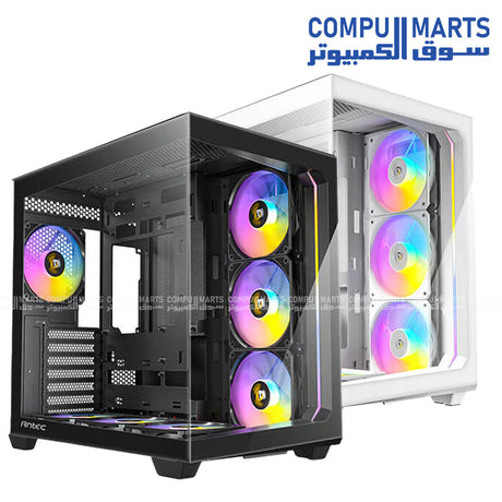 Antec C5 ARGB mid-tower ATX gaming case with tempered glass side panel, optimized airflow, and addressable RGB front fans for stylish high-performance builds.