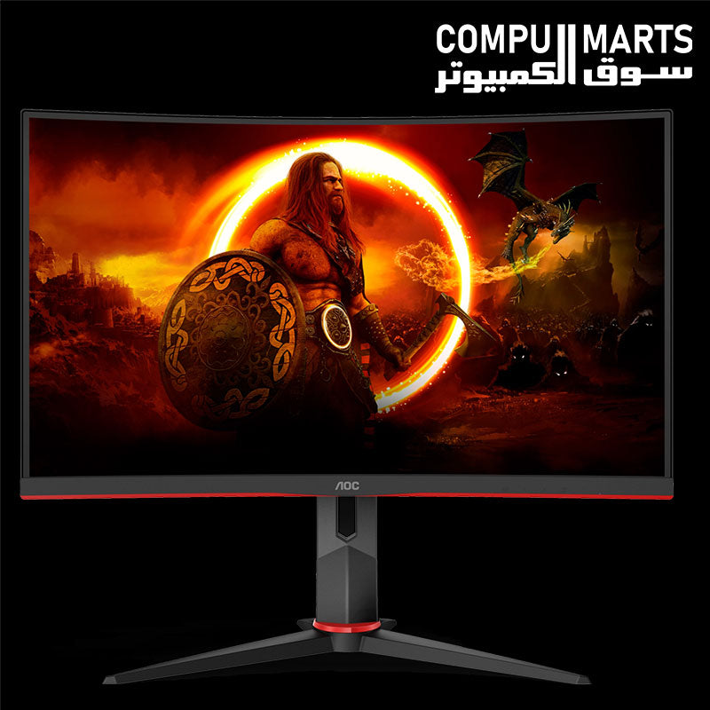 AOC C24G2 23.6-inch curved gaming monitor with 1500R VA panel and 165Hz refresh rate.