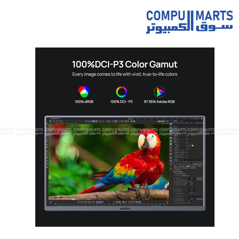 "Arzopa A3C PRO 13.3-inch OLED 1080P portable USB-C monitor for laptop, gaming, and mobile devices – available in Egypt"