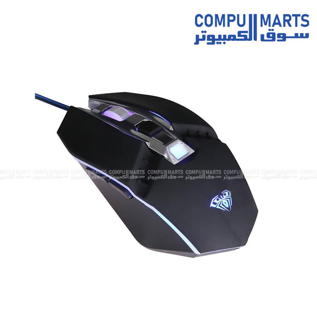 Aula S22 7-Button 2400DPI Gaming Mouse with LED Light – Black, Ergonomic and Precise