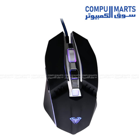 Aula S22 7-Button 2400DPI Gaming Mouse with LED Light – Black, Ergonomic and Precise