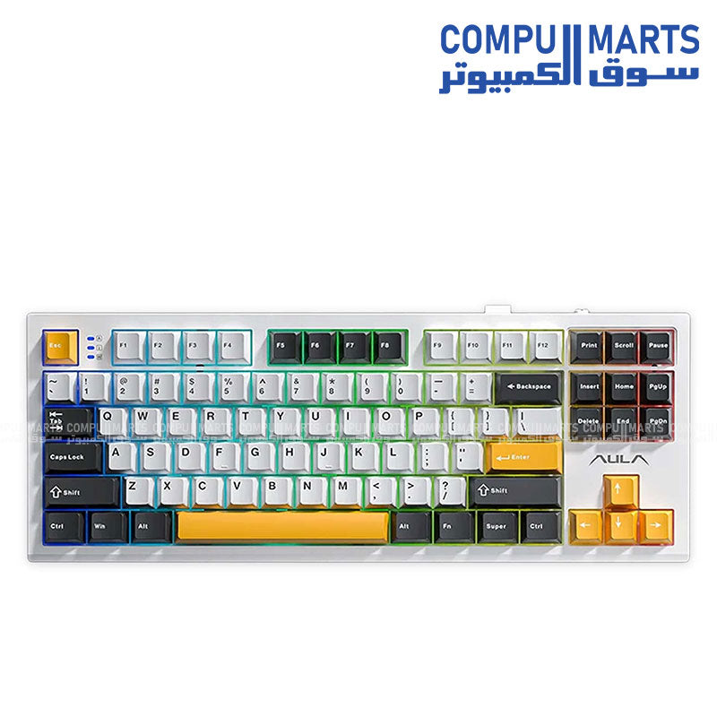Aula S87 wireless mechanical keyboard 84 keys RGB hot swappable Wind Spirit linear switch white Egypt