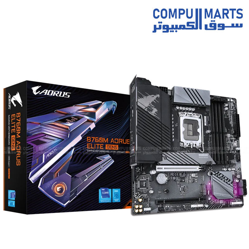 GIGABYTE B760M AORUS ELITE GEN5 DDR5 Motherboard – Intel LGA 1700, PCIe 5.0, mATX