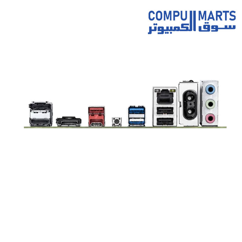 Rear panel connectivity ports of the GIGABYTE B840M GAMING X WIFI6E motherboard.