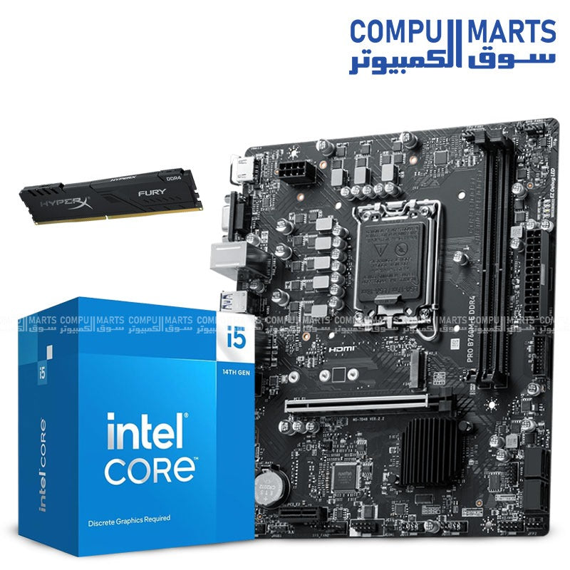 MSI-B760M-E-DDR4–Intel-Core-i5-14400F–Kingston-FURY-8GB-RAM–PC-Bundle–Gaming-Combo-Egypt