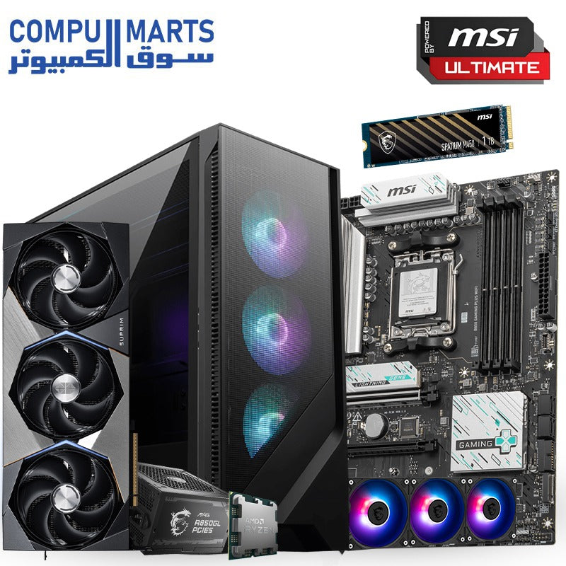 Bundle - MSI MAG FORGE -321R -case-A850GL -PSU-SPATIUM- M450 -SSD- CORELIQUID- A15- 360- cooler- B850- Gaming Plus -WiFi -motherboard- Ryzen 7- 8700F- CPU-32GB -DDR5-6000 RGB- RAM- RTX -5080 -SUPRIM GPU