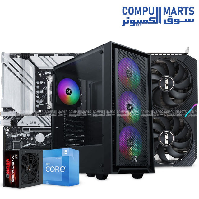 Gaming -PC -bundle - Core i5-12400F-ASUS- Dual -RTX-3050 -8GB- Prime- B760M-A WiFi- D4, 16GB -DDR4, Xigmatek -Sky- II case - 600W -PSU