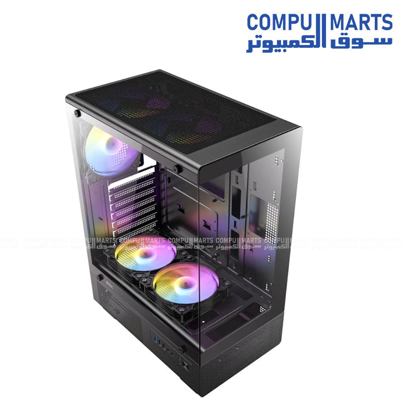 Antec VCX300 Mid Tower Case with 5 ARGB Fans + Antec Atom V650 PSU