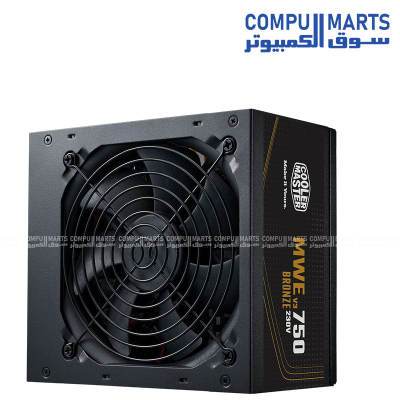 Cooler Master QUBE 500 Flatpack White Mid Tower Case with MWE Bronze 750W ATX PSU