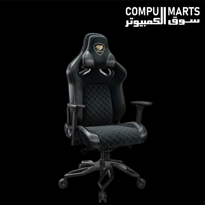 COUGAR TITAN PRO V2 Gold F velvet fabric gaming chair with 4D armrests