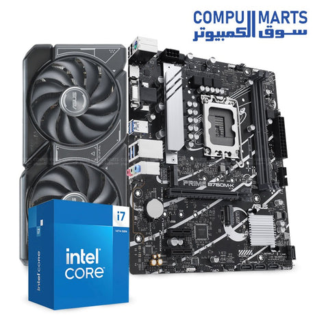 Intel Core i7-14700F + ASUS DUAL GeForce RTX 4060 Ti 8GB Bundle – High-Performance Gaming & Productivity PC Combo – LGA1700 – Egypt