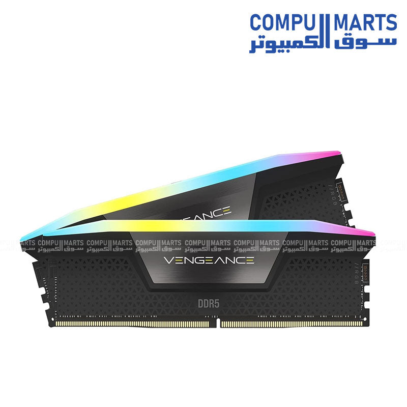 CORSAIR VENGEANCE RGB DDR5 32GB (2x16GB) 7200MT/s CL34 Desktop Gaming Memory Kit – Black