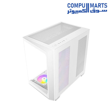 Antec C5 ARGB mid-tower ATX gaming case with tempered glass side panel, optimized airflow, and addressable RGB front fans for stylish high-performance builds.