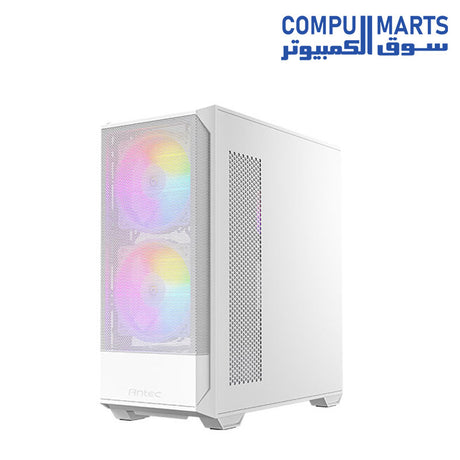 Antec NX416L mid-tower ATX gaming case with high-airflow mesh front panel, tempered glass side, 2 x 160mm ARGB fans and 1 x 120mm ARGB fan included, optimized cooling support