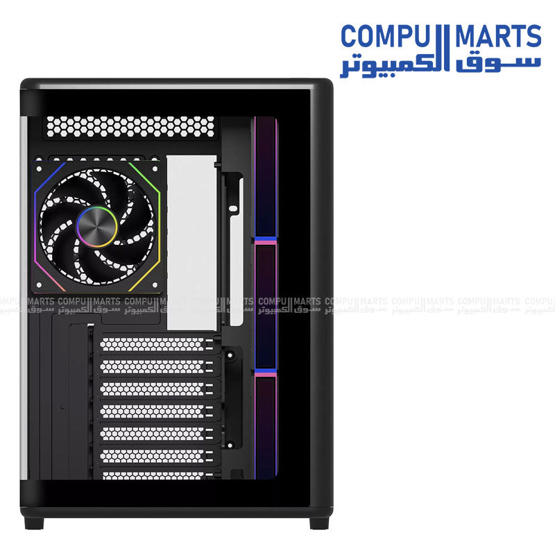 Cooler Master Elite 600 ARGB ATX mid tower cabinet with tempered glass side panel and RGB lighting for gaming PC setup