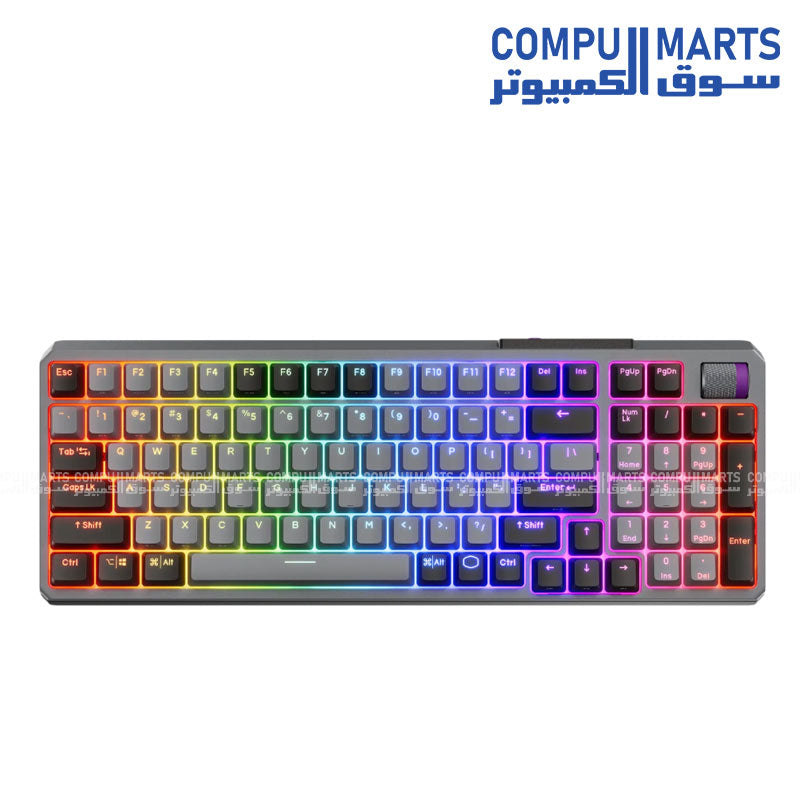 Cooler Master MK770  Wireless Mechanical RGB Gaming Keyboard, Kailh Box V2 Linear Red Switches, Gasket Structure, Hot-Swappable, Bluetooth|2.4GHz, Tactile 3-Way Dial, QWERTY