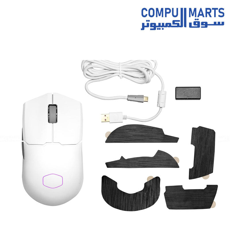 Cooler Master MM712 Hybrid Wireless Gaming Mouse White Matte – 19000 DPI precision sensor
