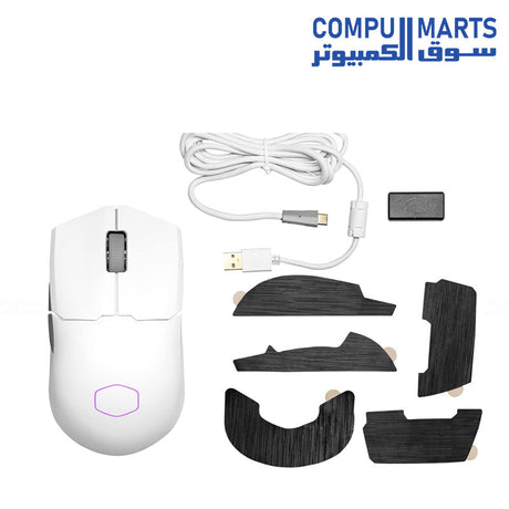 Cooler Master MM712 Hybrid Wireless Gaming Mouse White Matte โ 19000 DPI precision sensor