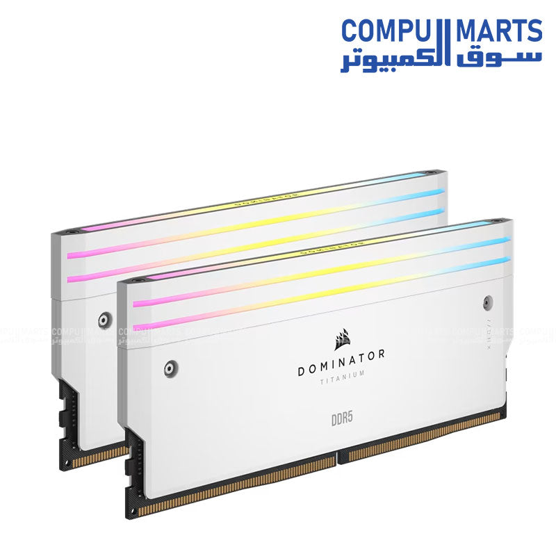 Corsair Dominator Titanium RGB 64GB DDR5 6400MHz CL32 White Gaming RAM Memory Kit