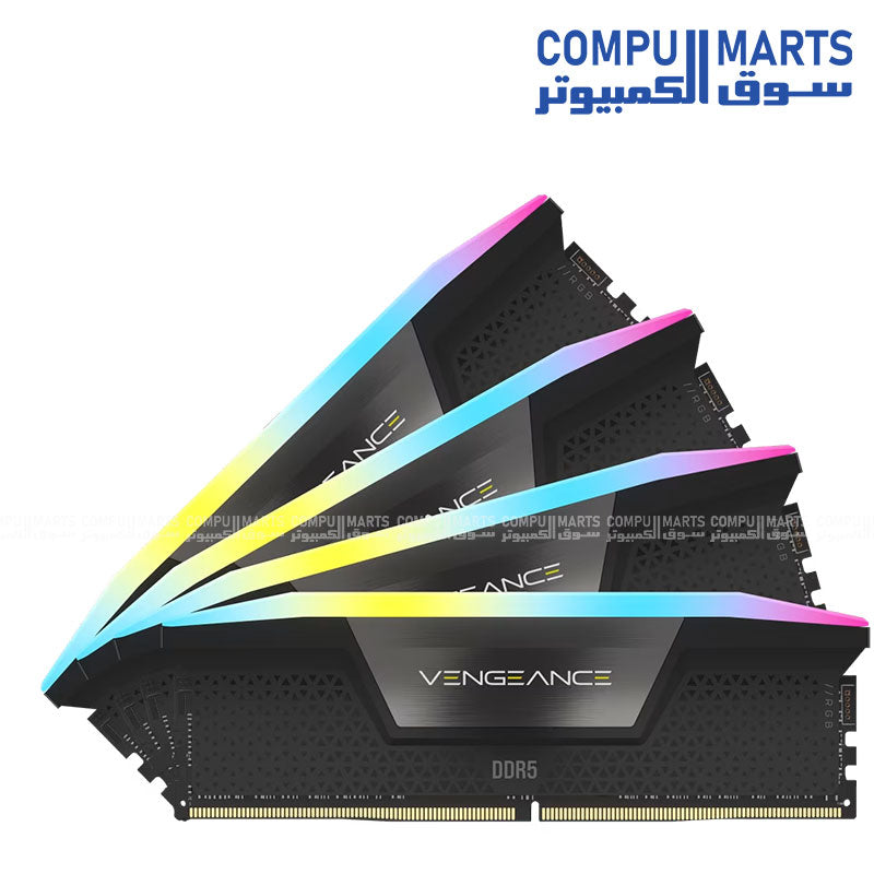Corsair VENGEANCE RGB 128GB (4x32GB) DDR5 5600MT/s CL40 UDIMM Desktop RAM – Intel XMP – Black