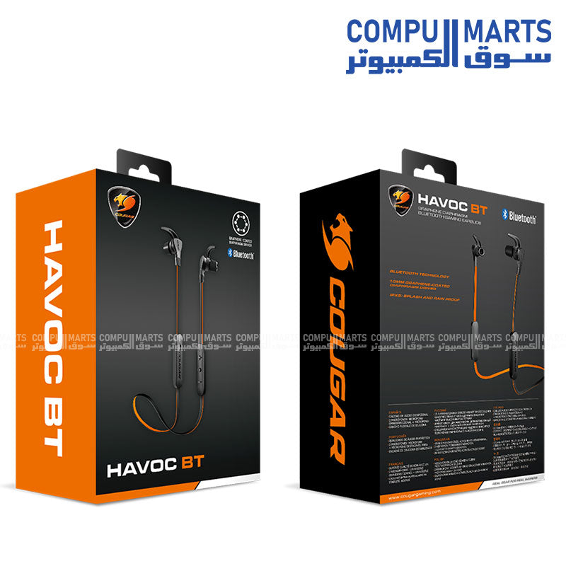 Cougar- Havoc BT -wireless -Bluetooth -gaming -headset - 40mm drivers -built-in- microphone
