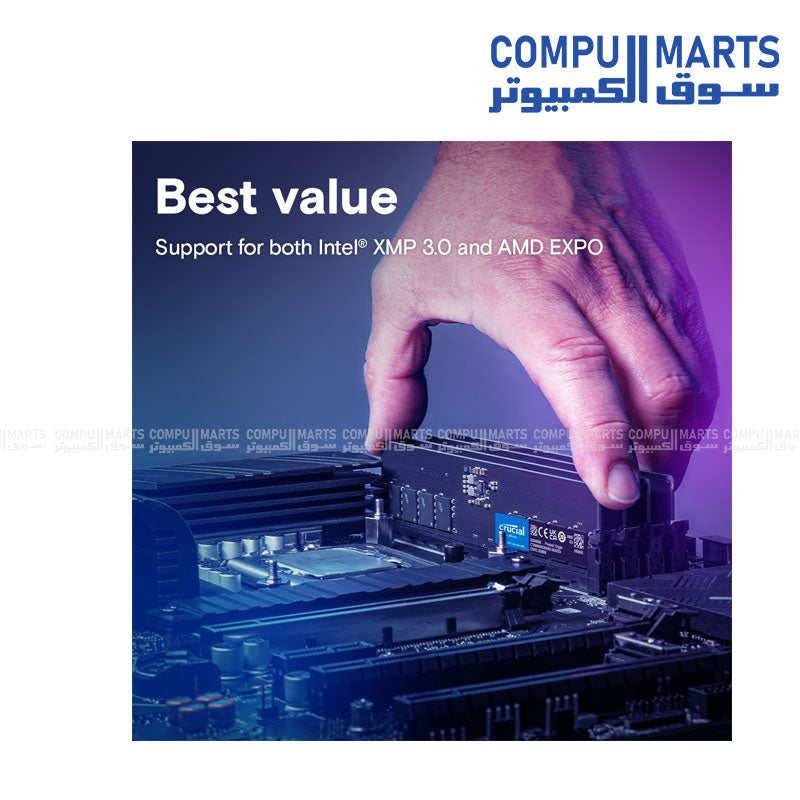 Crucial 16GB DDR5 5600MHz UDIMM Desktop RAM – High-Speed Memory for PC Upgrade – Egypt