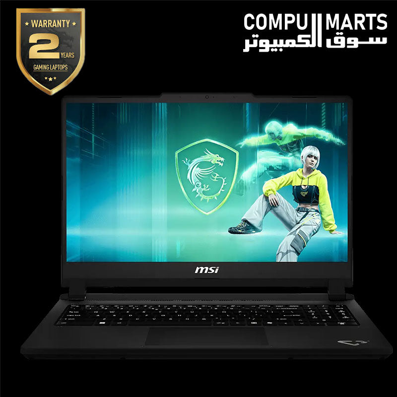 Platinum Gray MSI Cyborg 15 Max C2WF with NVIDIA GeForce RTX 5060 Laptop GPU GDDR7 8GB and Windows 11 Home