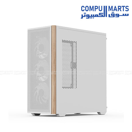 AeroCool D501A โ Mid Tower Gaming Case โ AeroCool โ Wood-accented mesh front, ARGB lighting, 360mm radiator support