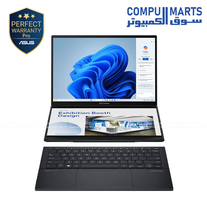 ASUS Zenbook DUO (2024) UX8406 Intel Core Ultra 9-185H - Intel Arc Graphics - RAM 32GB LPDDR5X - 2TB M.2 NVMe PCIe 4.0 SSD - 14-inch 3K
