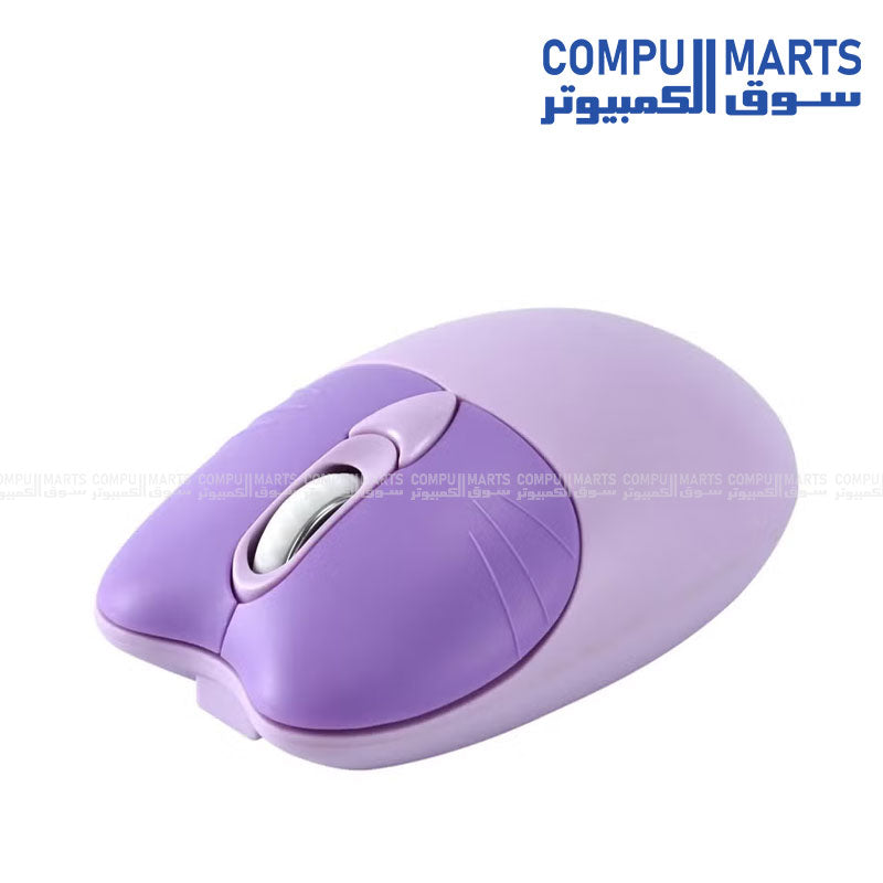 FOREV FV-DW66 Wireless Keyboard and Mouse Combo – Ergonomic (Purple & Pink & Beige ) | 2.4G Wireless | USB Receiver | Plug & Play
